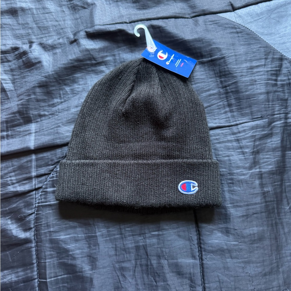 Champion Dark Knit Beanie with Logo